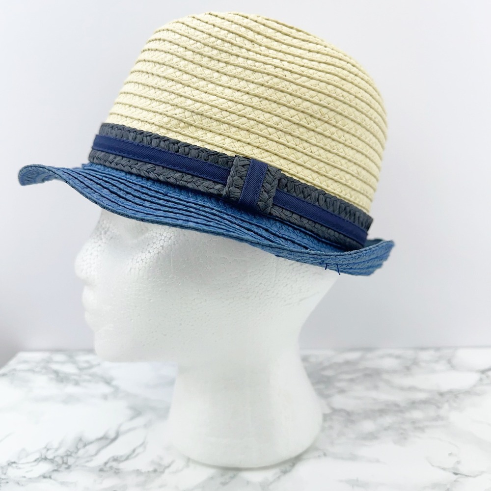 Baby Gap Color block Fedora Natural Blue‎ Size S/M
